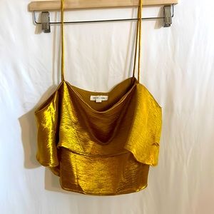 Silence + Noise Gold Layered Crop Top